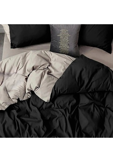 Lodos Home %100 Pamuk Tek Kişilik Nevresim Takımı Siyah-bej Siyah-bej