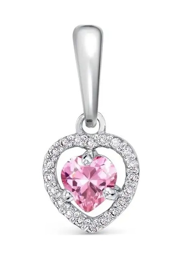 Gold Plaza Jewelry 925 Ayar Gümüş Kolye Kalp Kubbe Zirkon/taşmlı 164343201 Gri