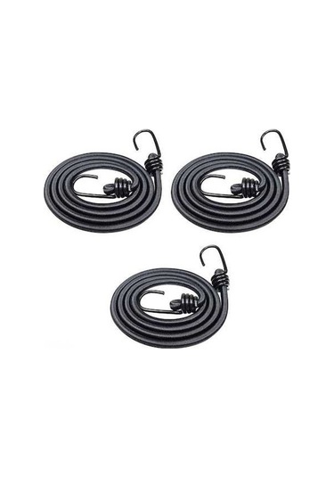 Pazly 3'lü Paket 120 Cm Esnek Bağlama Kayışı - Bisiklet, Motosiklet, Araba, Karavan İçin Sağlam Kancalı