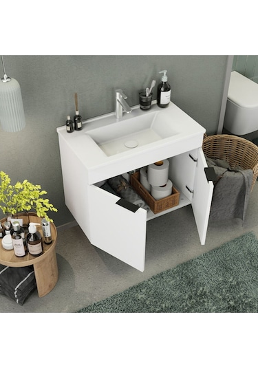 Biani Fix Loft 75 Cm Banyo Dolabı,Seramik Lavabolu, Aynalı,Lavabo Dahil,Mdf,Mat Beyaz Biani Fix Loft 75 Cm Banyo Dolabı,Seramik Lavabolu, Aynalı,Lavabo Dahil,Mdf,Mat Beyaz