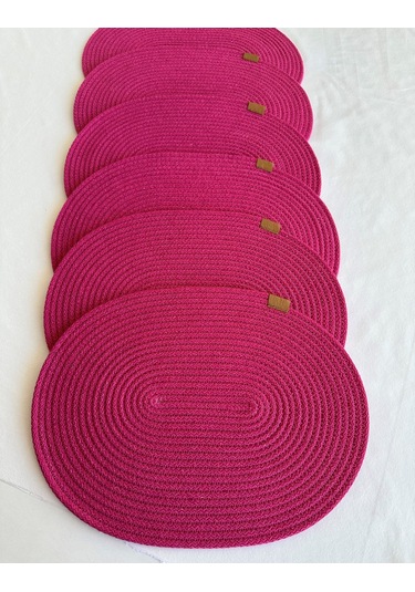 Jüt Amerikan Servis Sofra Altlığı, Masa Dekoru Supla Oval 30x40 6lı Fuşya