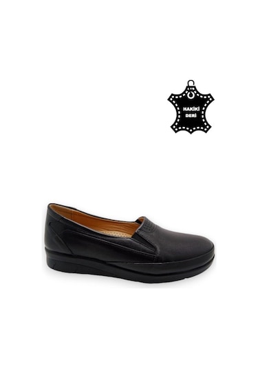 Kadın Hakiki Deri Içi Deri Comfort Tam Ortopedik Anne Ayakkabı Siyah