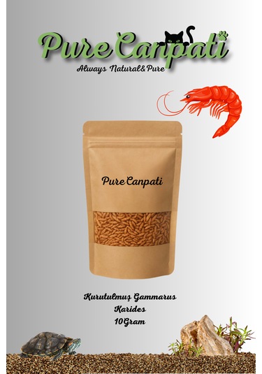 Purecanpati Kurutulmuş Gammarus Kaplumbağa Yemi 10 Gr