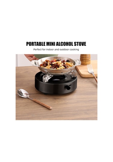 Geeksen Kampanyalı Taşınabilir Alkol Sobası - Ayarlanabilir Alev, Hafif Ve Rüzgara Dayanıklı, Barbekü & Kamp İçin 112 Karakter Siyah