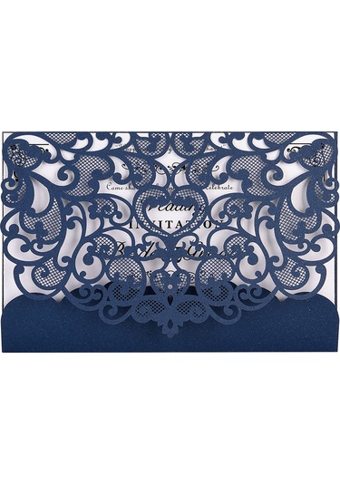 Mufunye "10 Adet İnci Kağıdı Davetiye - Düğün, Doğum Günü Ve Özel Günler İçin Lüks Çiçek Desenli" XL