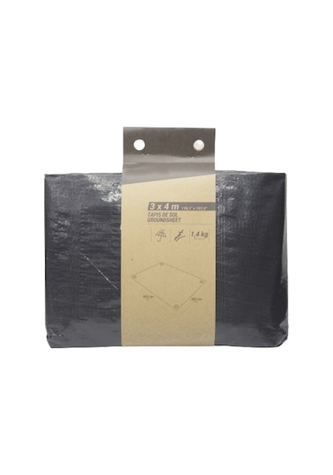 Çadır Zemin Matı - 3 M X 4 M Su Gecirmez 1.5kg Siyah