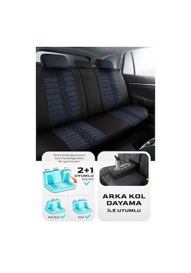 Panda Londra Serisi İngiliz Jakar Kumaş Oto Koltuk Kılıfı - Tam Set