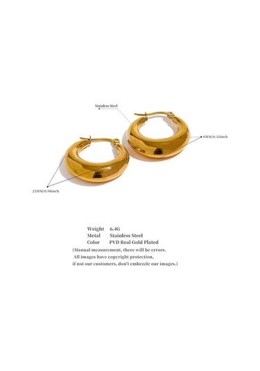 Novahub 18k Altın Geometrik Halka Küpe, Kadınlar İçin Gümüş Ve Altın Renk Paslanmaz Çelik Küpe Takı Gümüş