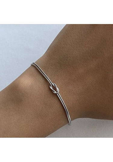 İki Sıralı Çelik Bileklik Unisex Bbf Hediyelik Sevgiliye Gümüş