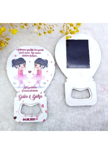 Abla Kardeş İkiz Kız Bebek Magnetler Balon Açacak Hdbl41 30 Adet
