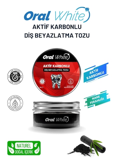 Oral White Aktif Karbonlu Diş Beyazlatma Tozu 50 G