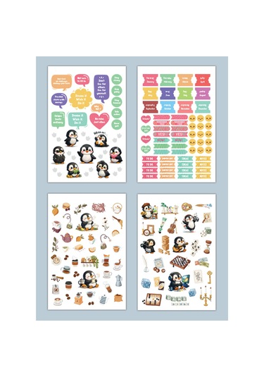 Mood Penguen Sticker Defteri Bullet Journal, Planner Nihilist Penguen Sticker Defteri
