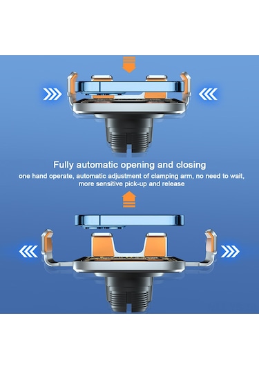 Yunboo Otomatik Algılama Noktalı Araç Telefon Tutucu - 15w Kablosuz Şarj Cihazı Lacivert Lacivert