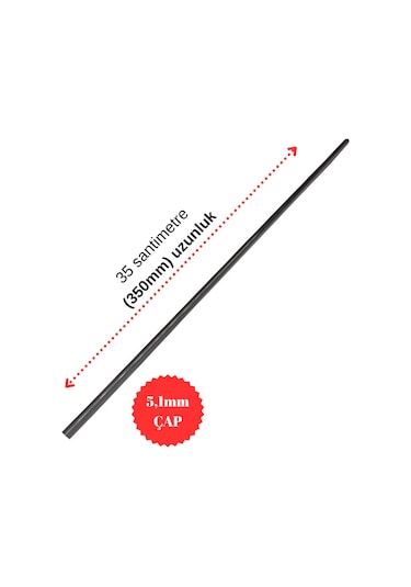 Zanon-benza-veta-elia Zeytin Hasat Makinesi Karbon Fiber Çubuk 5mm - 100 Adet