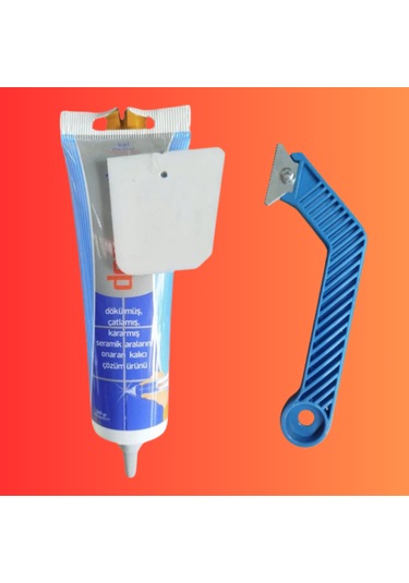 2'li Set Fayans Arası Gri Hazır Derz Dolgusu + Kazıyıcı