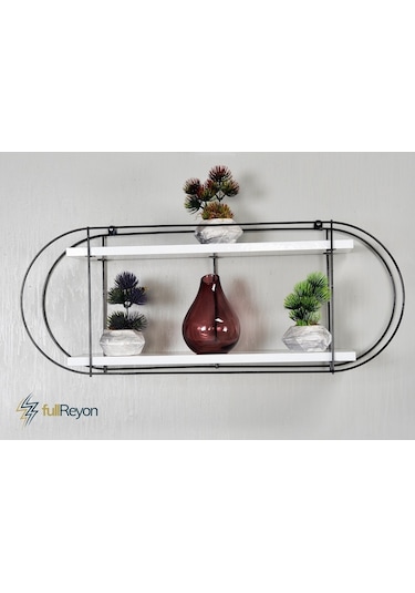 Fullreyon Dekoratif 2 Raflı Duvar Rafı (523188517)