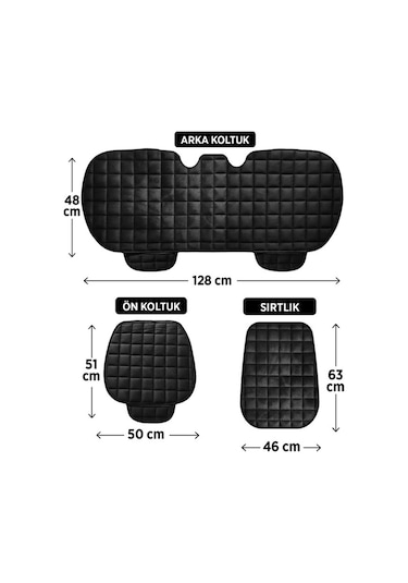 Premium Cepli Ortopedik Oto Koltuk Minder Seti - Oto Koltuk Kılıfı - Tam Set - Antrasit