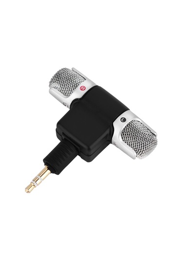 Moveevo Kompakt Stereo Mikrofon - Pc, Kaydedici, Md İçin Uygun, 0-90 Derece Açı Ayarlı, Pil Gerektirmeyen, Altın Kaplı Soketli