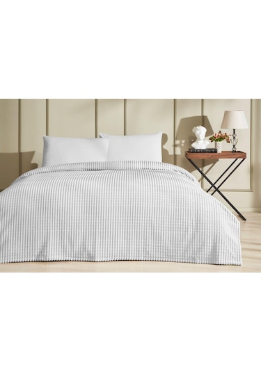 Battaniye Trendy Art Deco Grı Tek Kişilik Y