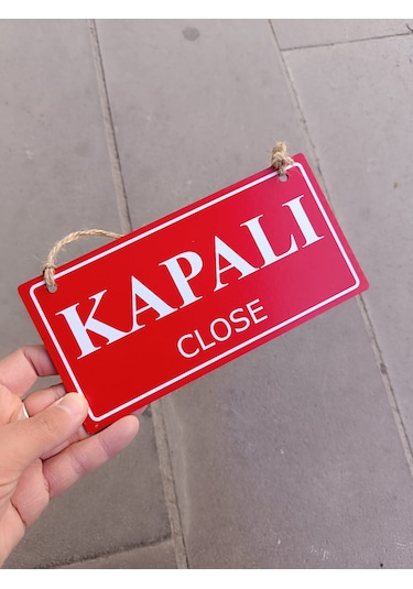 Açık Kapalı Yazısı Açık Kapalı Tabelası Mağaza Kapı Yönlendirme Levhası Ahşap