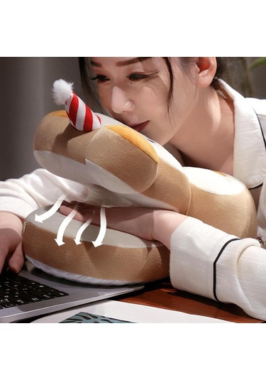 Homyl Ofis Masası Yastık Seyahat Yatak Odası Kanepe Için Çok Sarı Kulak Battaniye Yok