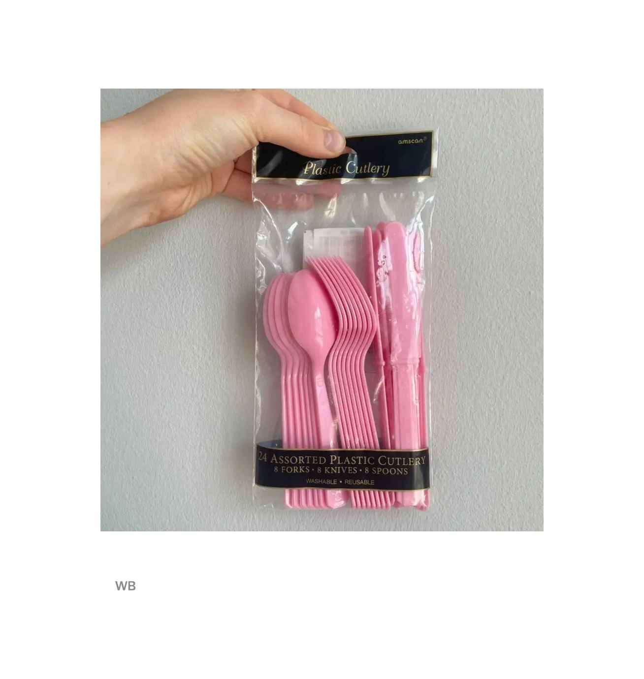 Plastikovye Odnorazovye Pribory: Vilka, Noz, Lozka Plastik Tek Kullanımlık Pembe Gereçler 24 Adet 91346968 25