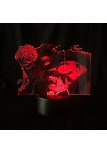 Goldenqian Tokya Ghonl Anime 3d Gece Lambası Boy Için 16 Renk Kız Odası Dekor Illusion Led Lamba Usb Manga Ken Kaneki Şekil Uygun Çocuklar Hayranlar Yılbaşı Hediyeleri 1x658c Siyah