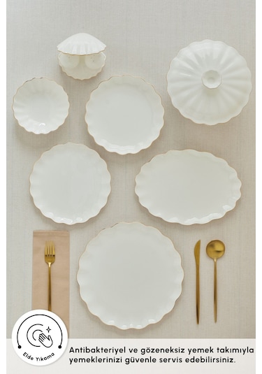 Karaca  Fine Pearl Extra Shell 58 Parça 12 Kişilik Yemek Takımı Gold