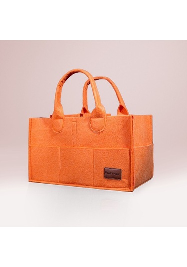 Keçe Anne Bebek Bakım Çantası Turuncu