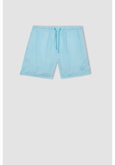 DeFacto Çizgili File Astarlı Kısa Boy Deniz Şortu U0024AZ24HSTR481 DeFacto Çizgili File Astarlı Kısa Boy Deniz Şortu U0024AZ24HSTR481
