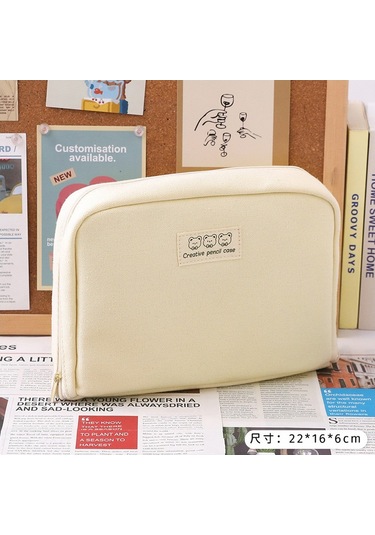 Geniş Kapasiteli Seyahat Kalem Kutusu, Okul Ve Ofis Organizer Çantası, Çok Bölmeli Kozmetik Saklama Çantası, Şık Ve Pratik Depolama Çözümü, Dayanıklı Öğrenci Malzeme Organizer Bej