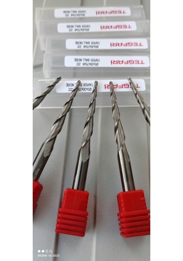 3mm Konik Küre Karbür Freze Ucu Tegfari 3x30x75x6 Mm