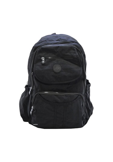 Klinkır Bayan Sırt Çantası Çok Cepli Yağmura Dayanıklı Hafif Kumaş Yeşil Renk Okul Çantası Siyah