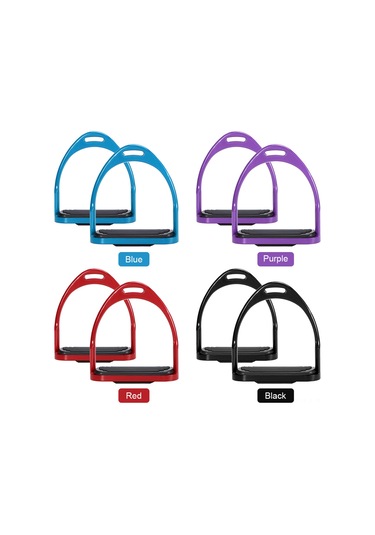 Qingmipy Alüminyum At Bindirme Stirrup, Hafif Ve Dayanıklı, 660lb Yüke Dayanır, Kaymaz Önleyici, Siyah St3111co