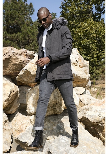 Buratti Peluş Astarlı Suya Ve Rüzgara Dayanıklı Soğuk Geçirmez Slim Fit Erkek Mont 5711051 Füme Buratti Peluş Astarlı Suya Ve Rüzgara Dayanıklı Soğuk Geçirmez Slim Fit Erkek Mont 5711051 Füme