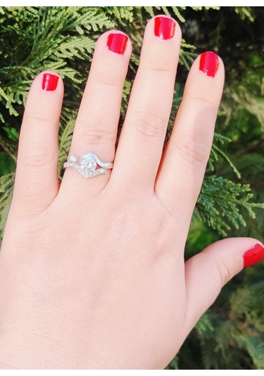 Göz Modeli Gümüş Yüzük Alyans Parlak Zirkon Taşlı 925 Ayar