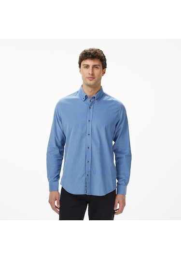 Nautica Erkek Mavi Classic Fit Gömlek Düz W57424t Mavi
