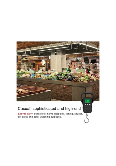 Ximistore9 50kg Taşınabilir Kanca Terazi - Yeşil Ekranlı, Sesli Uyarılı, Abs Malzeme