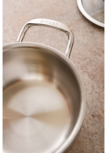 Emsan Cemre İndüksiyon Tabanlı 8 Parça Çelik Tencere Seti