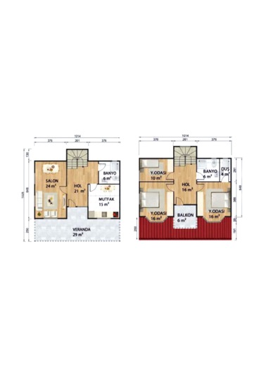 Ballife Prefabrik 169 M2 Standart Dubleks Prefabrik Konut