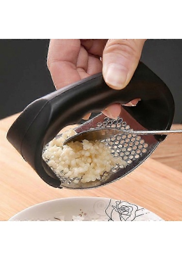 Paslanmaz Çelik Sarımsak Presi Manuel Kırıcı Zencefil Salıncak Mutfak Aleti Bda Siyah