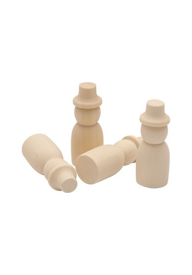 Lijinxu 5/10 Parça Ahşap Peg Bebekler Hatted Insanlar Organları