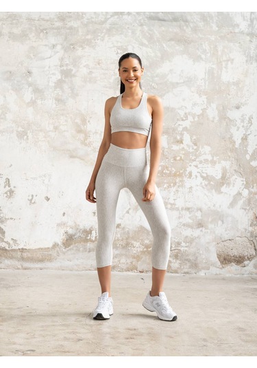 Gri Esinti Spor Kapri Tayt Açık Gri