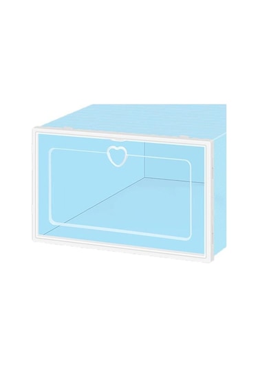 Pembe 2 Adet Ayakkabı Kutusu Kalp Çekme Halkası İle Kolay Montaj Plastik Çekmece Tipi Ayakkabı Kutusu Ev Depolama Pembe