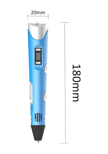 Singree Usb Bağlantılı 3d Yazıcı Kalemi - Pla Malzemeli, Ekranlı Hız Ve Sıcaklık Ayarlı, Mavi