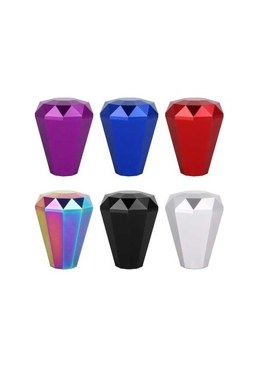 Wondernest Evrensel Araba Elmas Şekli Metal Vites Topuzu Kırmızı Renk Otomatik Manuel Kırmızı