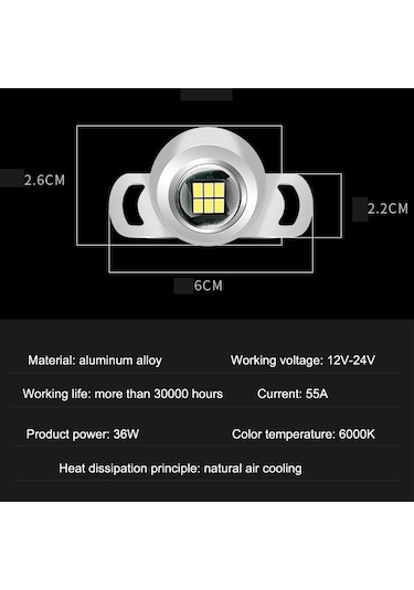 Sones Led Ultra -parlak Elektrikli Göz Geri Vites Lambası Harici Ampul, Stil: Uzun Parlak Siyah Kabuk