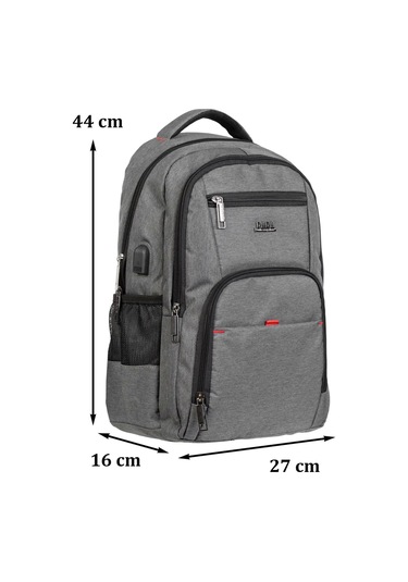 Gri Sportif Darbe Emici Su Geçirmez 13,3-14 İnç Laptop Sırt Çantası Renkli Çok Renkli