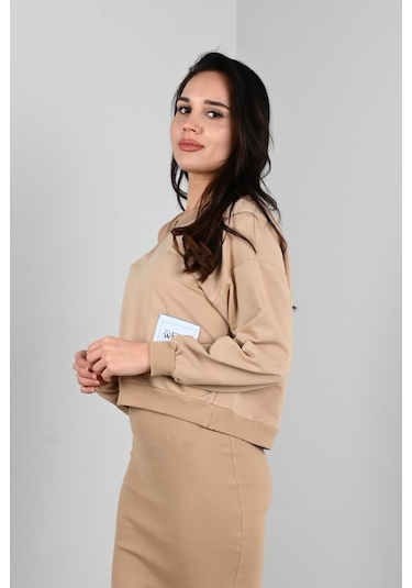 Koza Butik Kadın Askılı Sweatshirtli Elbise 3711-23 001
