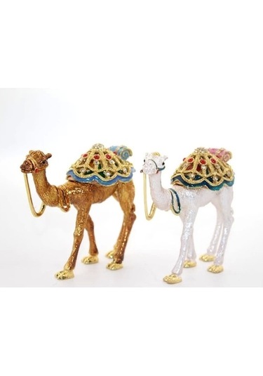 Swarovski Taşlı Tekli Deve Figürü Model 11 Çok Renkli